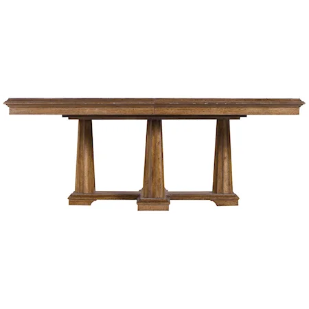 Calypso Pedestal Table with Walnut Burl Inlay